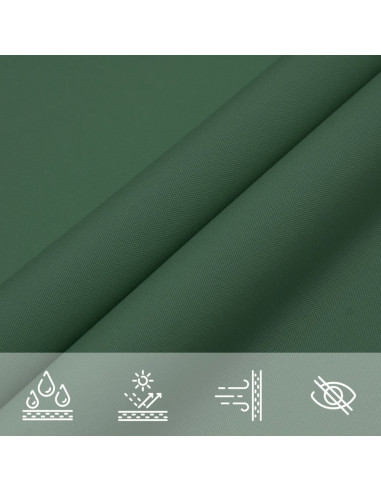 Parasole a Vela Oxford Rettangolare 3x5 m Verde Scuro