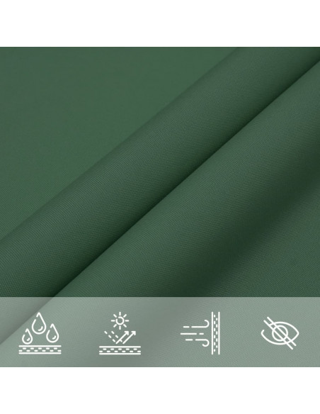 Parasole a Vela Oxford Rettangolare 3x5 m Verde Scuro