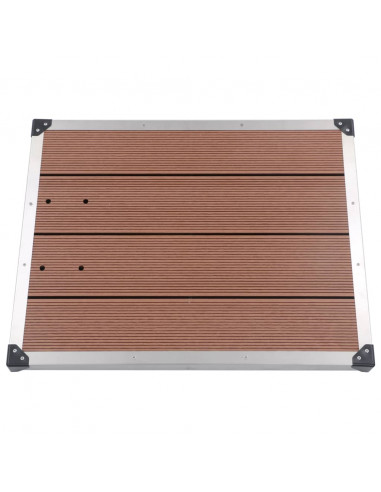 Piatto Doccia da Esterni in Acciaio Inox WPC 80x62 cm Marrone