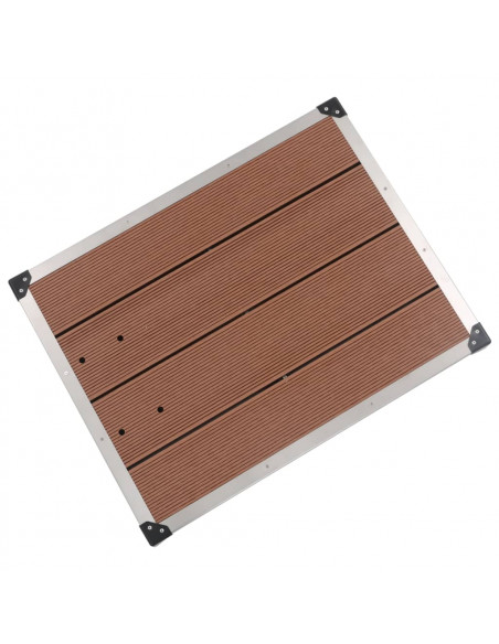 Piatto Doccia da Esterni in Acciaio Inox WPC 80x62 cm Marrone