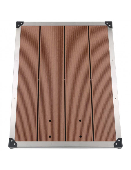 Piatto Doccia da Esterni in Acciaio Inox WPC 80x62 cm Marrone