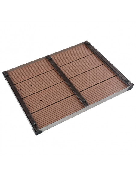 Piatto Doccia da Esterni in Acciaio Inox WPC 80x62 cm Marrone