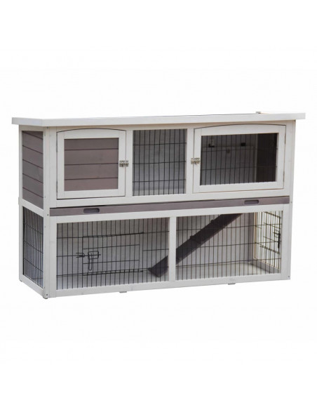 @Pet  Conigliera Bigfoot in Legno 137x50x85 cm Bianca 26024