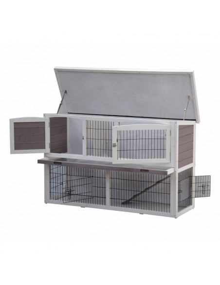 @Pet  Conigliera Bigfoot in Legno 137x50x85 cm Bianca 26024