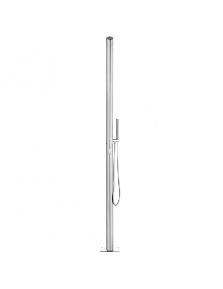 Doccia da Giardino con Base Marrone 225 cm in Acciaio Inox