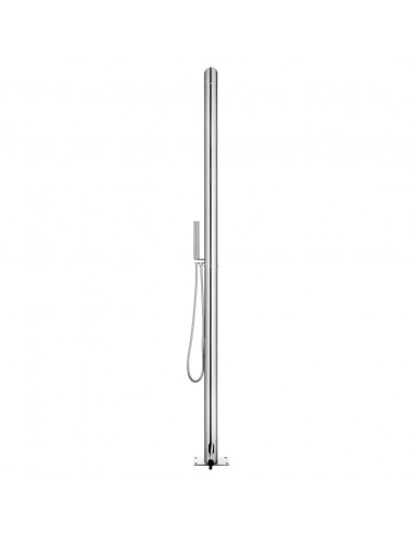 Doccia da Giardino con Base Marrone 225 cm in Acciaio Inox