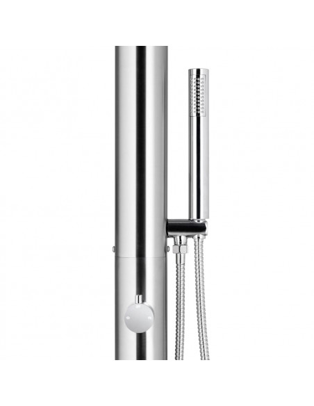 Doccia da Giardino con Base Marrone 225 cm in Acciaio Inox