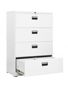 Armadio Classificatore Bianco 90x46x134 cm in Acciaio