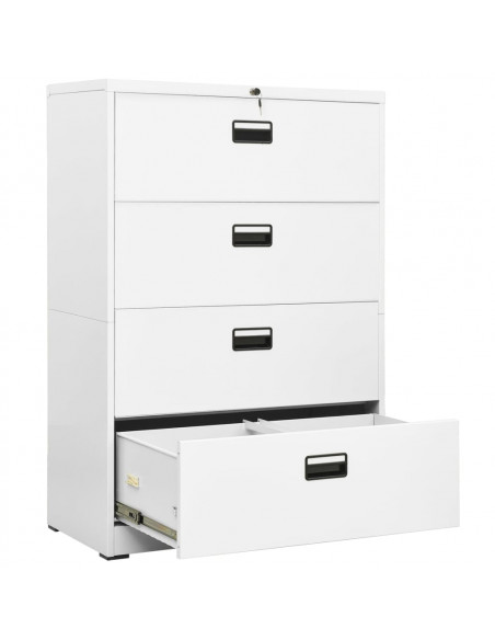 Armadio Classificatore Bianco 90x46x134 cm in Acciaio