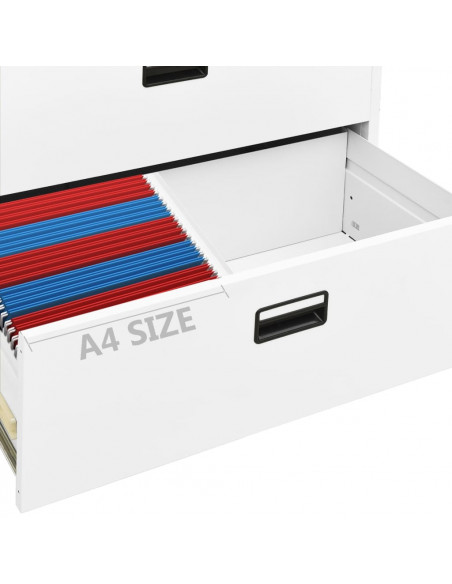 Armadio Classificatore Bianco 90x46x134 cm in Acciaio