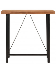 Tavolino da Bar 110x55x107cm Legno Massello di Acacia e Ferro 2