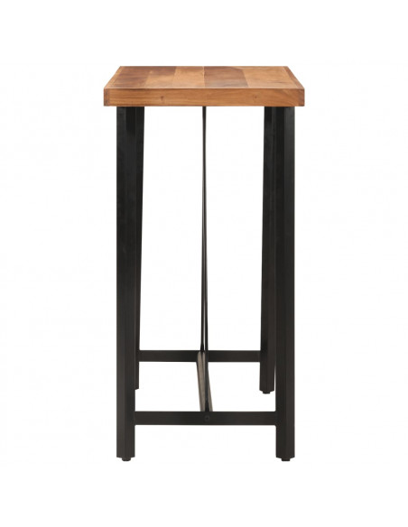 Tavolino da Bar 110x55x107cm Legno Massello di Acacia e Ferro