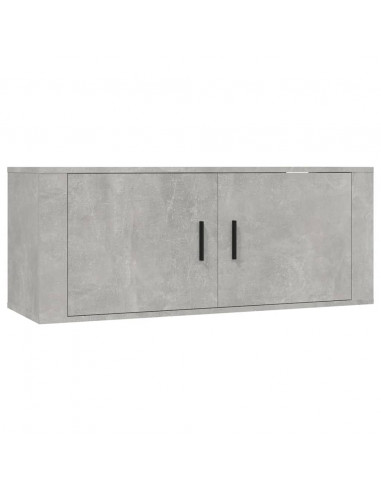 Set di Mobili Porta TV 2 pz Grigio Cemento in Legno Multistrato