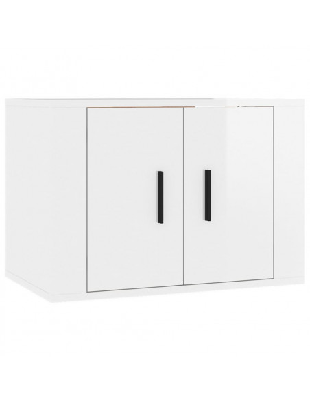 Set di Mobili Porta TV 5 pz Bianco Lucido in Legno Multistrato