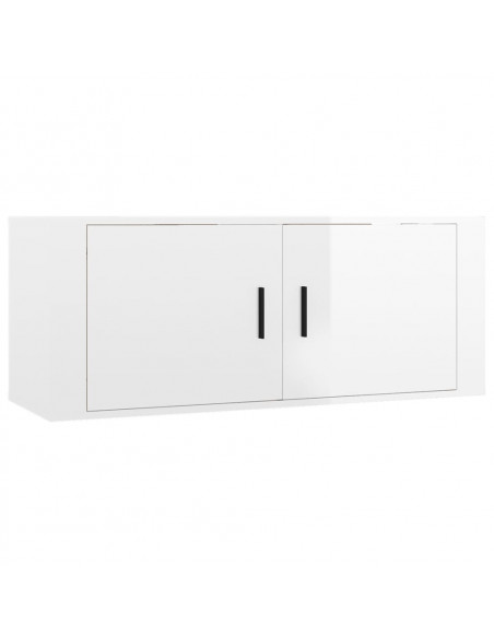 Set di Mobili Porta TV 6 pz Bianco Lucido in Legno Multistrato