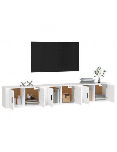 Mobili Porta TV a Parete 3 pz Bianco 80x34,5x40 cm