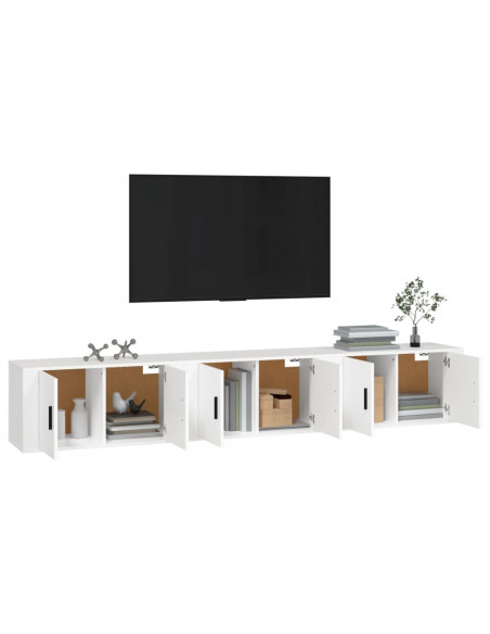 Mobili Porta TV a Parete 3 pz Bianco 80x34,5x40 cm