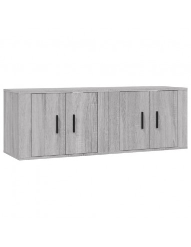Mobili Porta TV a Parete 2 pz Grigio Sonoma 57x34,5x40 cm