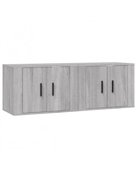 Mobili Porta TV a Parete 2 pz Grigio Sonoma 57x34,5x40 cm