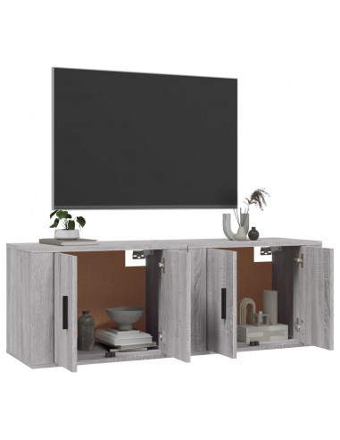 Mobili Porta TV a Parete 2 pz Grigio Sonoma 57x34,5x40 cm