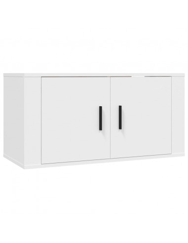 Set di Mobili Porta TV 2 pz Bianco in Legno Multistrato