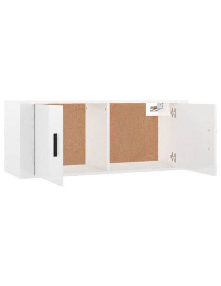 Mobili Porta TV a Parete 2 pz Bianco Lucido 100x34,5x40 cm
