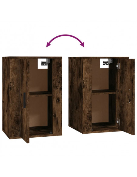 Set Mobili Porta TV 3 pz Rovere Fumo in Legno Multistrato