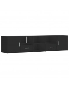 Mobile Angolare Nero 200x40x45 cm in Truciolato 2