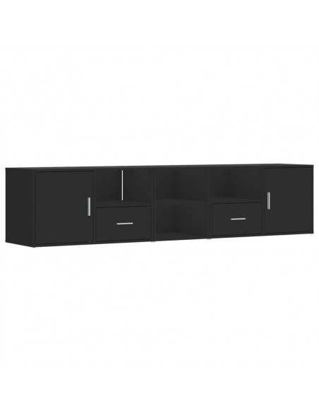 Mobile Angolare Nero 200x40x45 cm in Truciolato