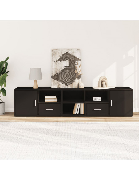 Mobile Angolare Nero 200x40x45 cm in Truciolato