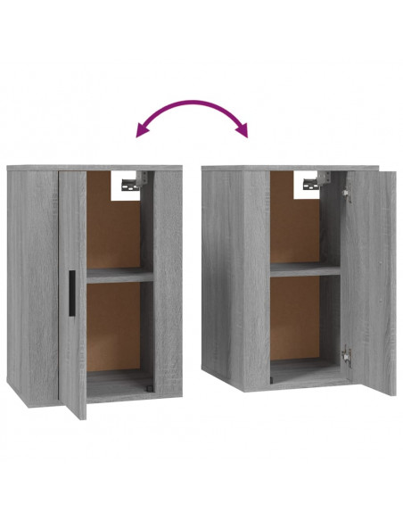 Set Mobili Porta TV 2 pz Grigio Sonoma in Legno Multistrato