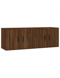 Mobili Porta TV a Parete 2 pz Rovere Marrone 57x34,5x40 cm 2