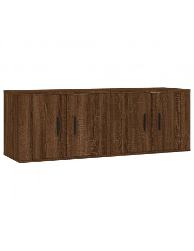 Mobili Porta TV a Parete 2 pz Rovere Marrone 57x34,5x40 cm