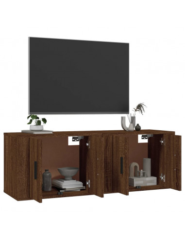 Mobili Porta TV a Parete 2 pz Rovere Marrone 57x34,5x40 cm
