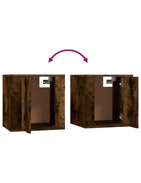 Set di Mobili Porta TV 4 pz Rovere Fumo in Legno Multistrato