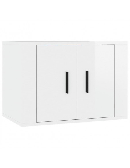 Set Mobili Porta TV 3 pz Bianco Lucido in Legno Multistrato