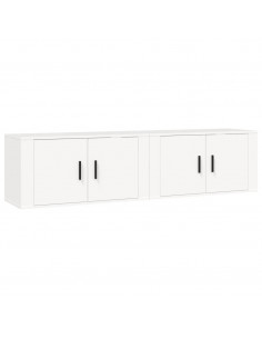 Mobili Porta TV a Parete 2 pz Bianco 80x34,5x40 cm 2