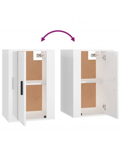 Set di Mobili Porta TV 2 pz Bianco Lucido in Legno Multistrato 2