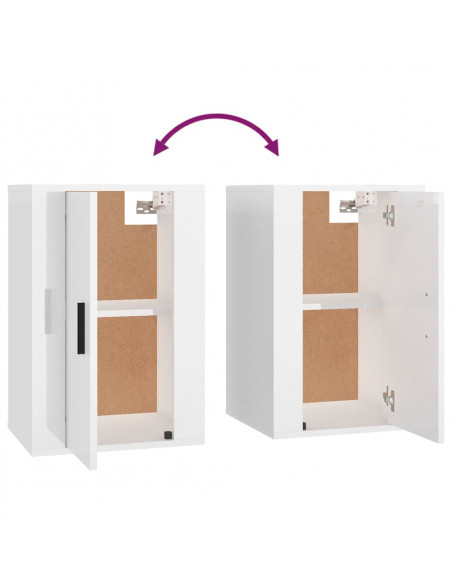 Set di Mobili Porta TV 2 pz Bianco Lucido in Legno Multistrato