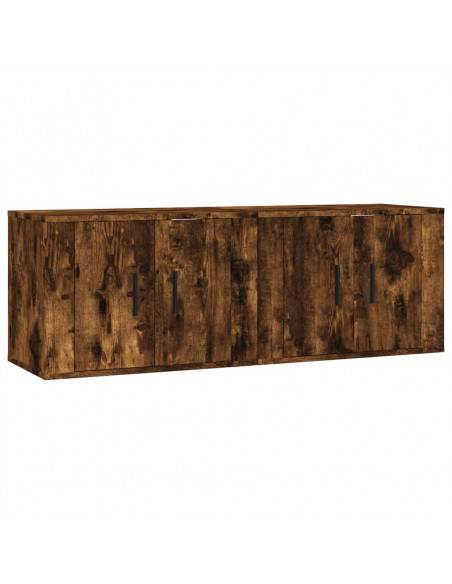 Mobili Porta TV a Parete 2 pz Rovere Fumo 57x34,5x40 cm