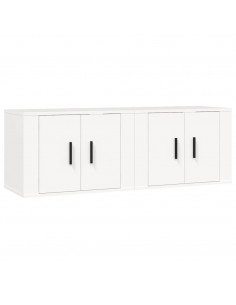 Mobili Porta TV a Parete 2 pz Bianco 57x34,5x40 cm 2