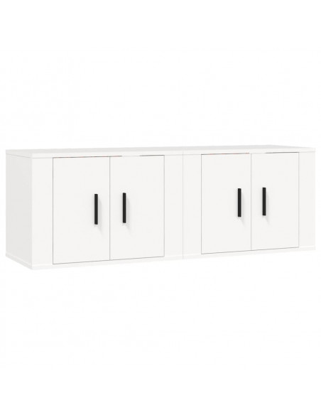 Mobili Porta TV a Parete 2 pz Bianco 57x34,5x40 cm