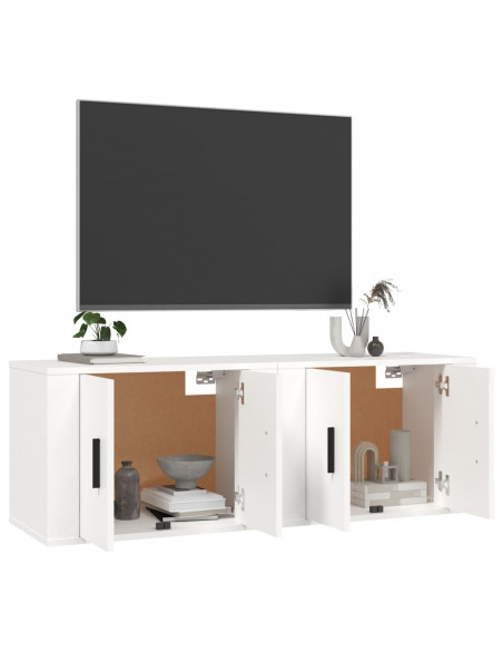 Mobili Porta TV a Parete 2 pz Bianco 57x34,5x40 cm