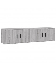 Mobili Porta TV a Parete 2 pz Grigio Sonoma 80x34,5x40 cm 2