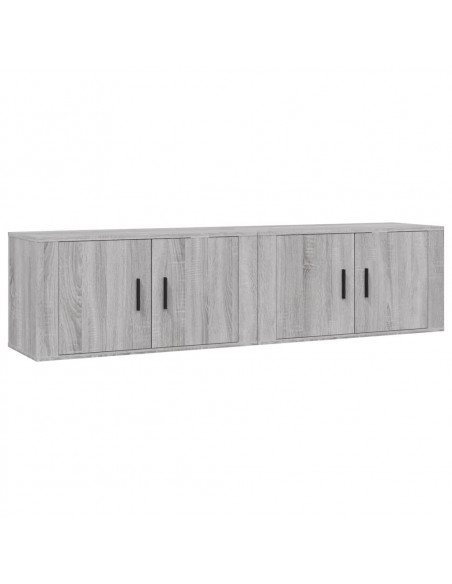 Mobili Porta TV a Parete 2 pz Grigio Sonoma 80x34,5x40 cm