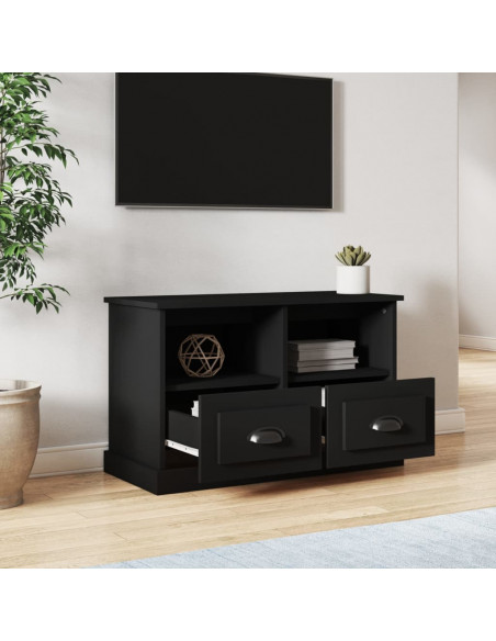 Mobile Porta TV Nero 80x35x50 cm in Legno Multistrato