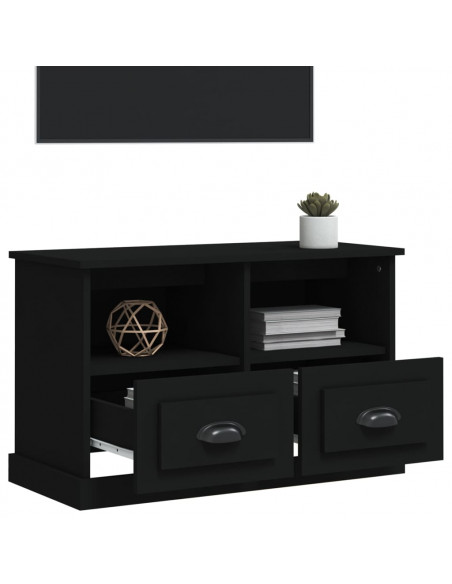 Mobile Porta TV Nero 80x35x50 cm in Legno Multistrato