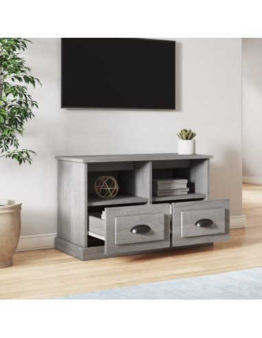 Mobile Porta TV Grigio Sonoma 80x35x50 cm in Legno Multistrato