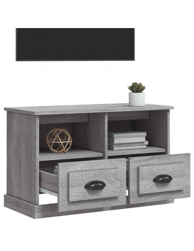 Mobile Porta TV Grigio Sonoma 80x35x50 cm in Legno Multistrato