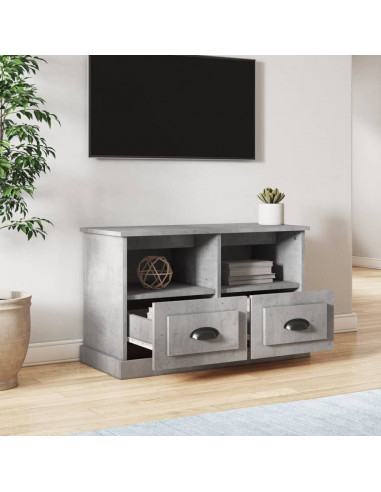 Mobile Porta TV Grigio Cemento 80x35x50 cm in Legno Multistrato